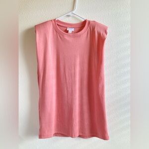 LuLaRoe Coral Kari Shoulder Pad Tank